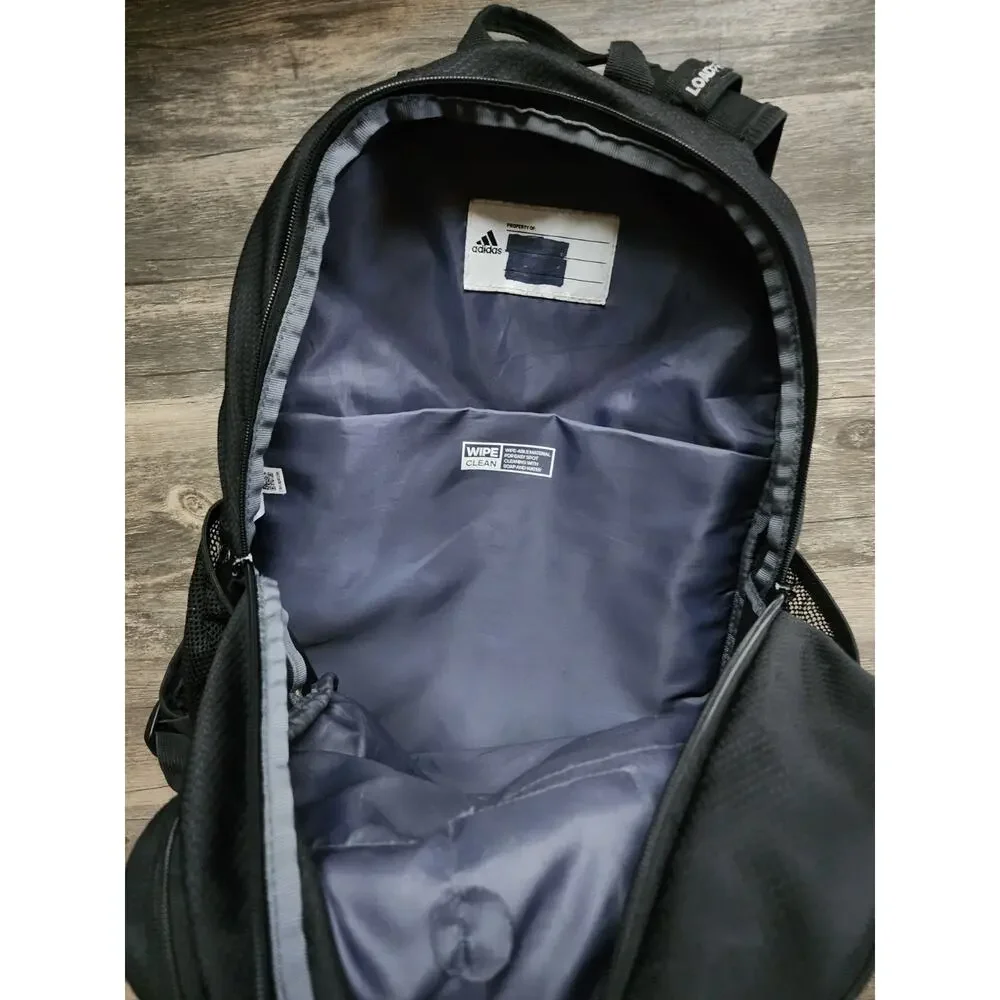 Adidas Black Defender Backpack With Padded Laptop Sleeve School Hiking